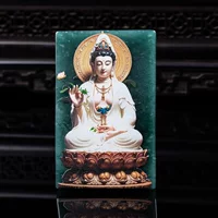 Натуральный товар Изумруд марки Guanyin Blue Water материал Seiko супер чистый струйный материал с высоким льдом, старый нефритовый кулон