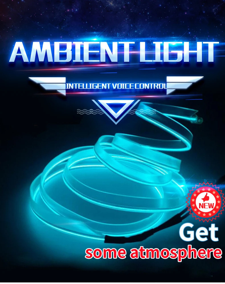 Car Dashboard Led Cold Light Line Interior Atmosphere Light El Cold Light Line USB Driver