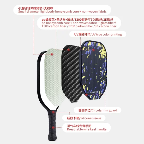 Wow, custom cross-border fiberglass pickleball racket set supports customization of color, logo, accessories, packaging, and instructions