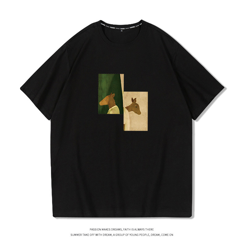 검은 사슴 연속 [반소매 티셔츠]]