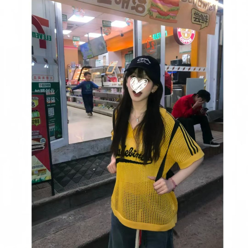 B851型 #    夏中空日焼け止めシャツ空調シャツ半袖女性ストライプレタートップ|undefined