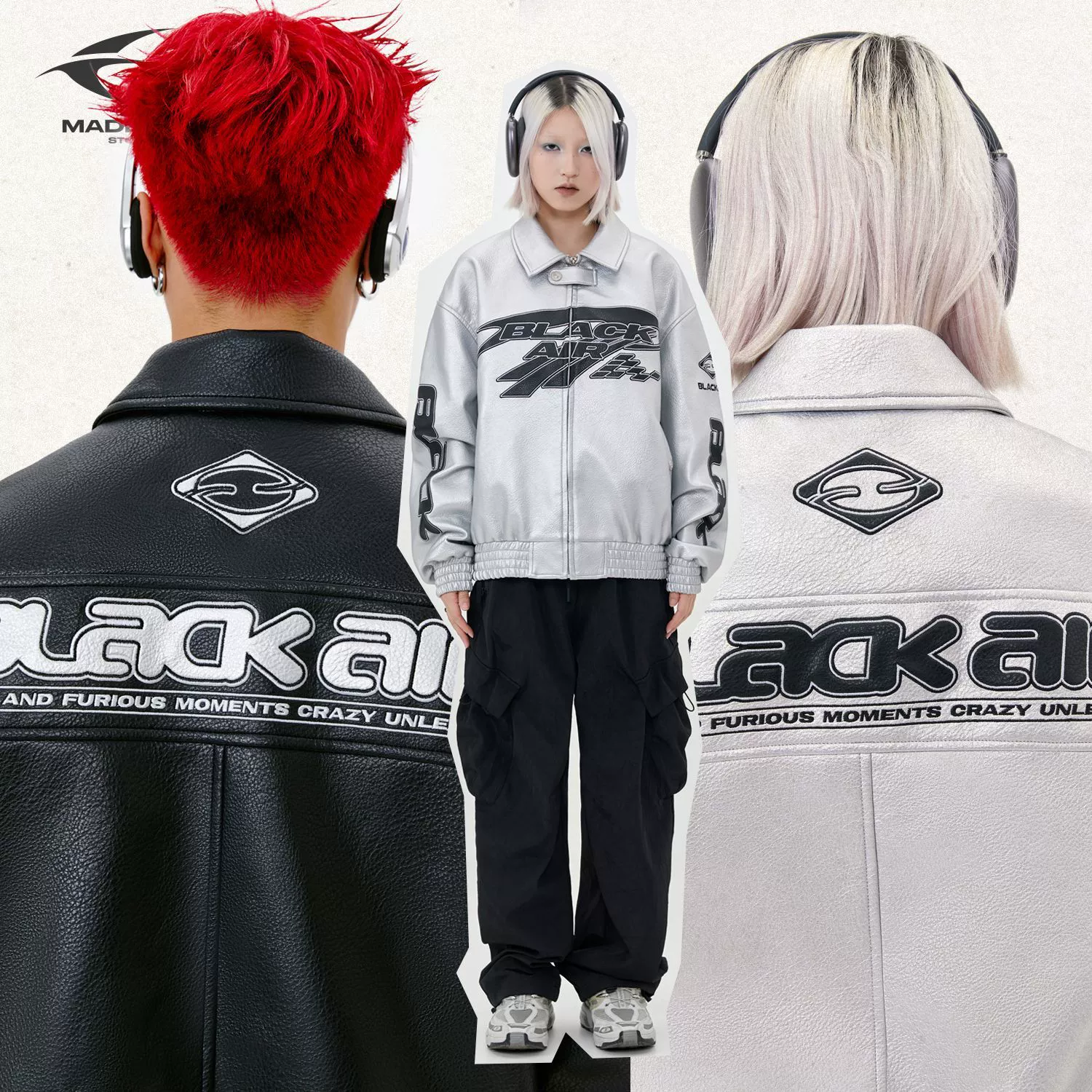 BLACKAIR ретро куртка из полиуретана для мужчин и женщин, американский стиль