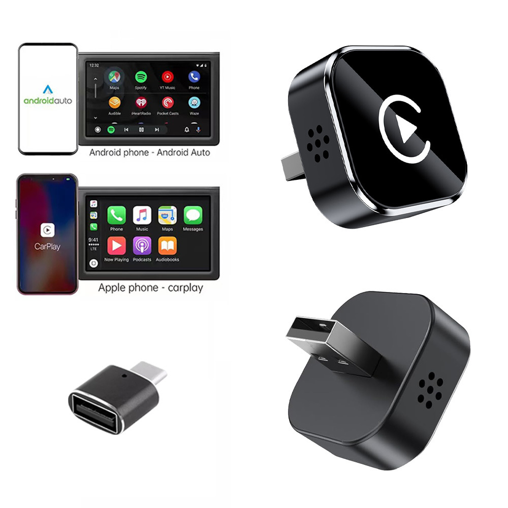 Cross-Border Amazon Exclusive Car and Vehicle Interconnection Box for Android and Apple 2-in-1 Wired to Wireless Carplay