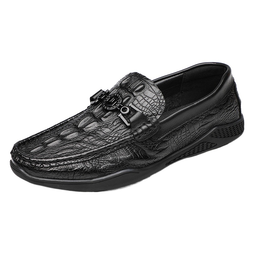 Nuevos mocasines de hombre de piel de vaca de capa superior de cuero genuino en relieve zapatos casuales zapatos de cuero sin cordones de moda mocasines sin cordones para hombres