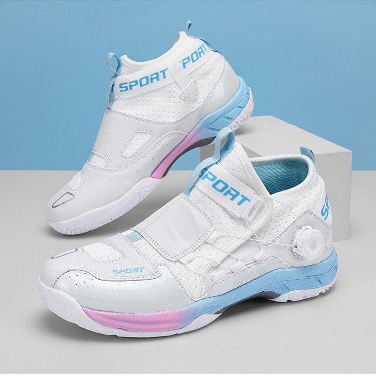 Transfronterizo 2025 nuevo botón giratorio zapatillas de bádminton para hombres y mujeres zapatillas de bádminton de entrenamiento de competencia