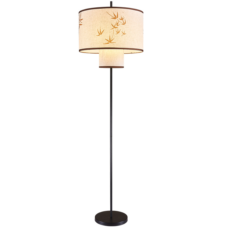 Luz de piso sala de estar sofá luz de atmósfera retro tela dormitorio lámpara de cabecera estética de la dinastía Song 488L lámpara de escritorio vertical