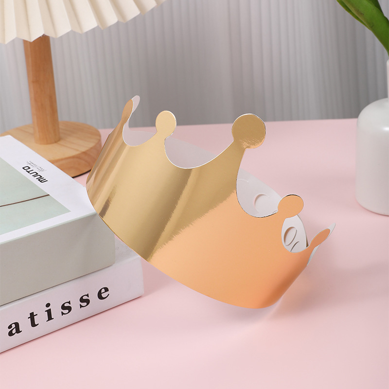 Comercio exterior transfronterizo 20 tarjeta de oro cumpleaños papel corona adultos niños cumpleaños sombrero fiesta decoraciones al por mayor