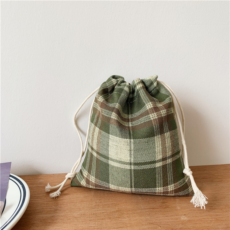 07221 Japanese-style simple polyester-cotton drawstring storage bags, candy bags, polyester drawstring bags wholesale, trendy hand-carry undefined