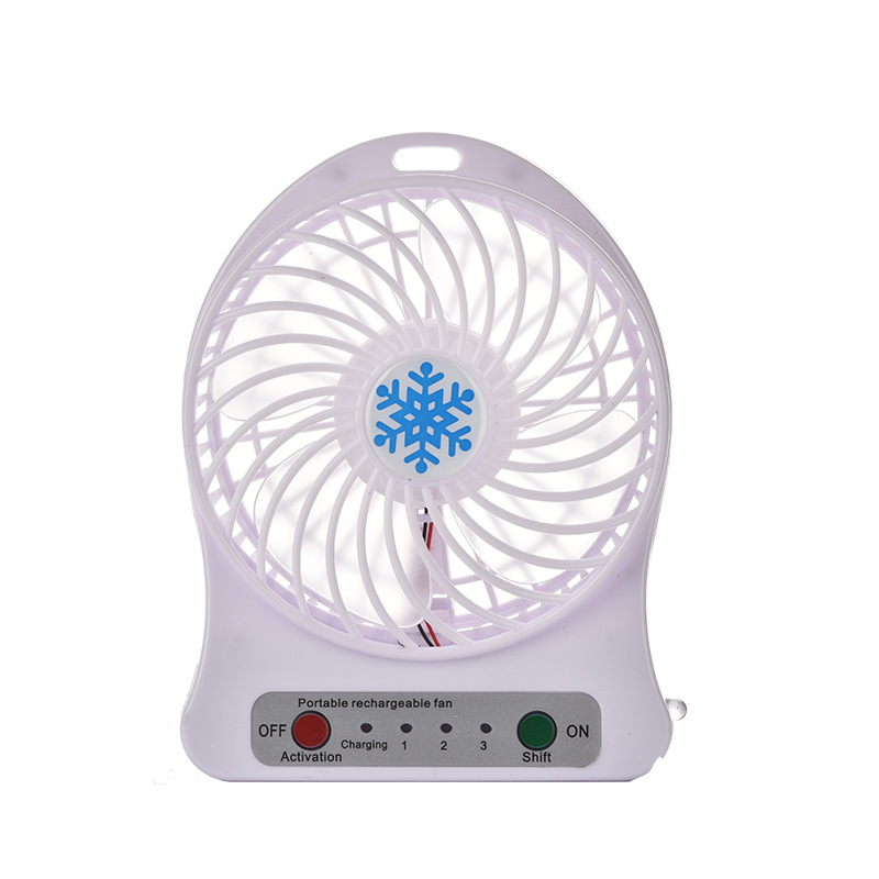 Mini ventilador USB portátil de escritorio con logotipo personalizable, diseño de copo de nieve y plátano, silencioso y pequeño.