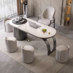 Tea Table Slate Integrated Table and Chair Combination Modern Living Room Home Light Luxury Italian Simple Balcony Kung Fu Tea Table Tea Table
