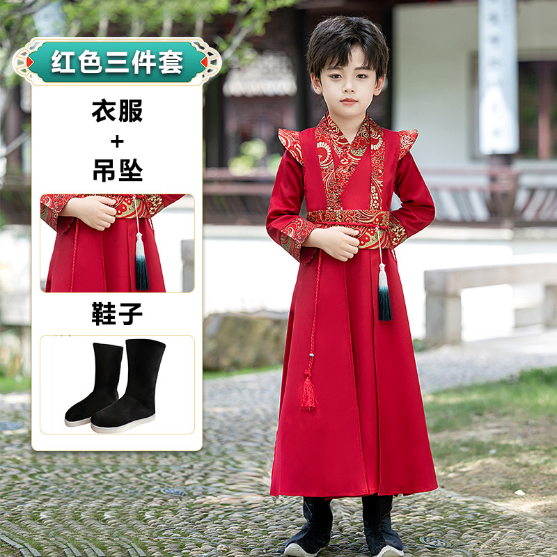 Trajes antiguos para niños, vestidos chinos, vestidos chinos, vestidos de primavera y verano, vestidos de rendimiento de tres caracteres