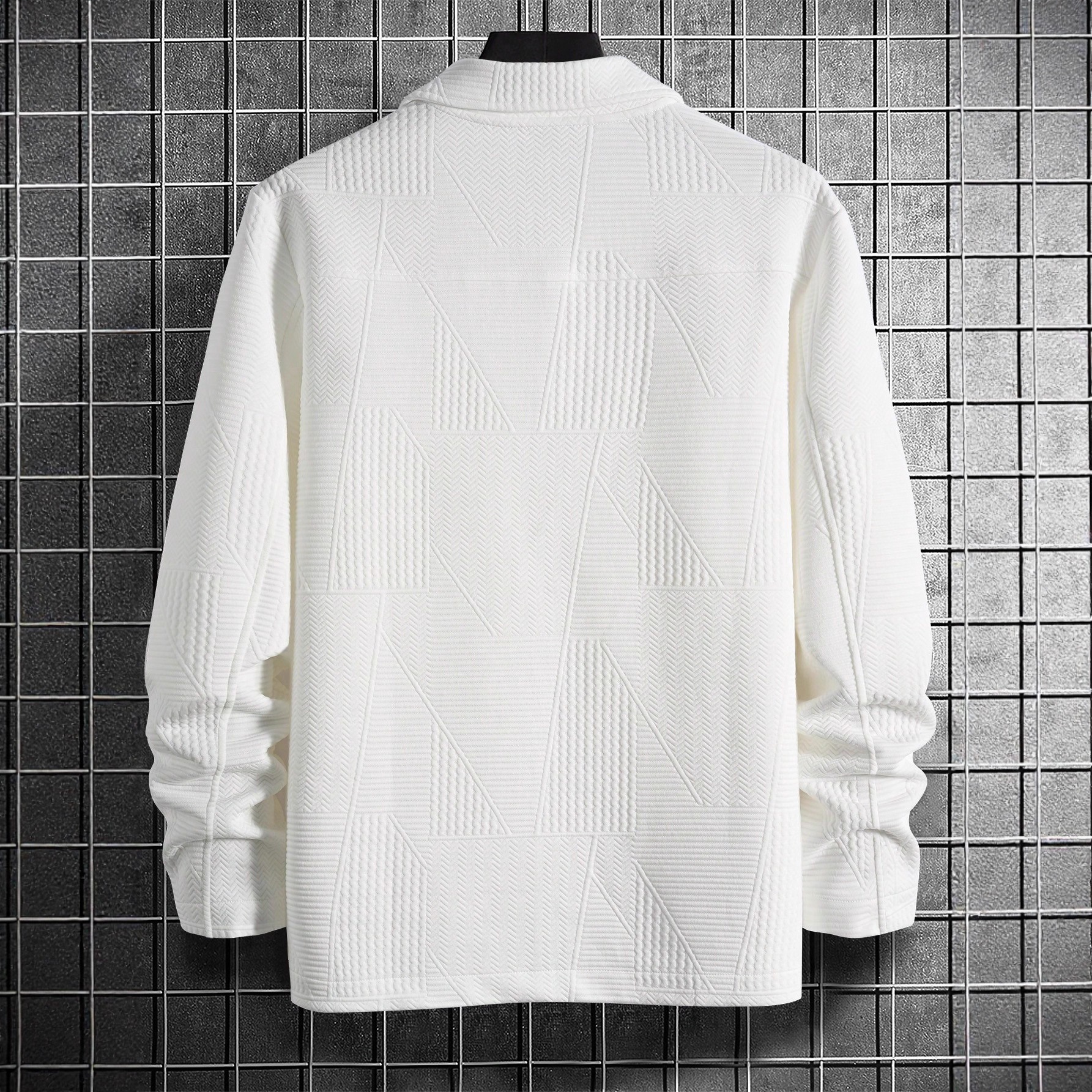 Monochrome Man- European And American Cross-Border Single-Breasted Jacquard Casual Jacket Patchwork Design Simple Solid Color_voghion.com