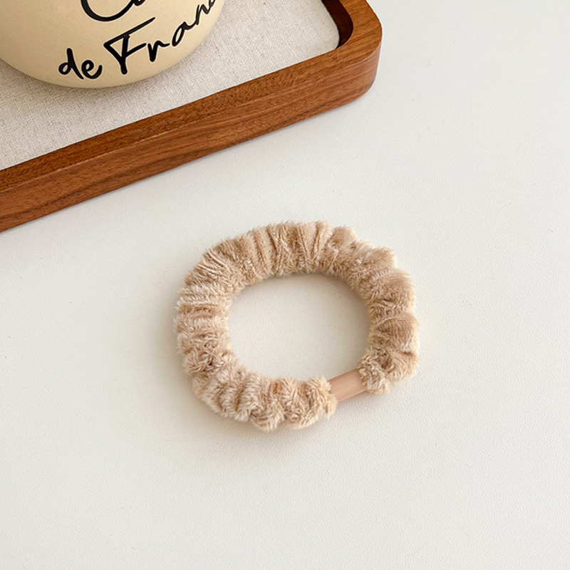 Otoño e Invierno anillo de intestino delgado elástico alto estilo coreano durable pelo no-daño felpa anillo de pelo simple Cola de Caballo cuerda de pelo cuerda de lazo de pelo femenino