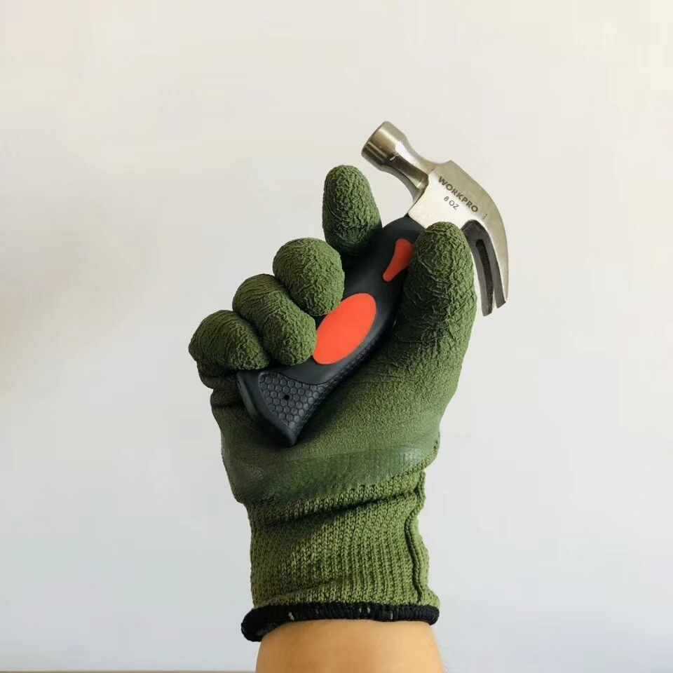 (2개) 2TCU12 더블 도매 DINGSHENG 호넷 천연 라텍스 통기성 폼 장갑 면 원사 미끄럼 방지 장갑