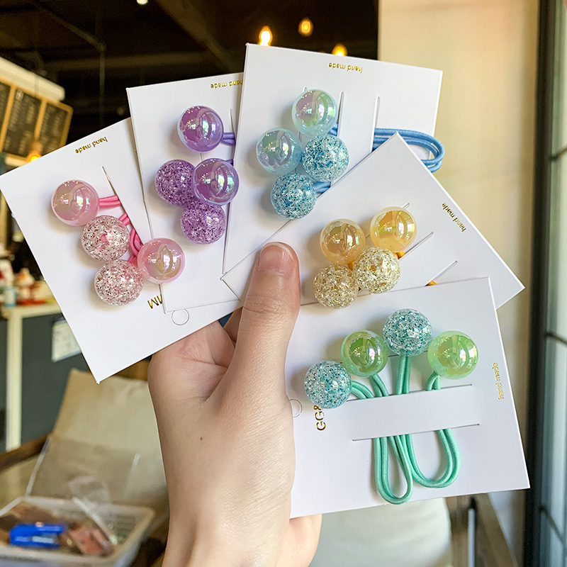 19g Weight Hair Tie Hair Accessories Type 2 Pieces Per Card Quantity Holiday, Daily Occasion Acrylic Material Geometric Pattern Kid'S Gender Casual, Cute Style Casual Cute Kid'S Geometric Arylic Hair Tie 无
