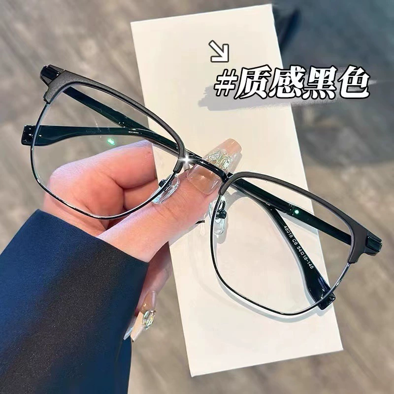 Chao Brand Polychnic Мужская полурамная рамка для близоруких глаз, мужская модель с градусными линзами, плоская рамка для глаз, большая рамка для глаз