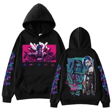 Hot Anime Jinx-Arcane Pure Cotton Hoodie Harajuku Hip Hop Pu
