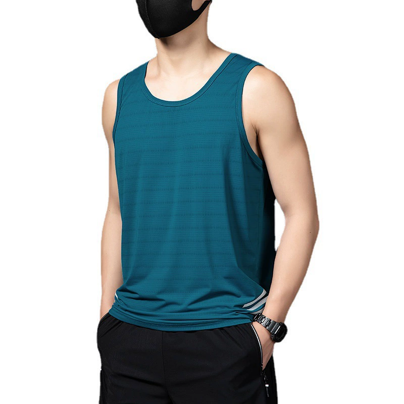 Quick dry silk T-shirt sleevless, thin summer base body-friendly vest, plus size