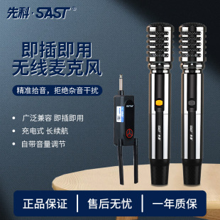 One-To-Two Microphone U-Section Home Ktv Singing Speech Stage Karaoke Conference Audio Amplifier Adjustable Frequency Microphone