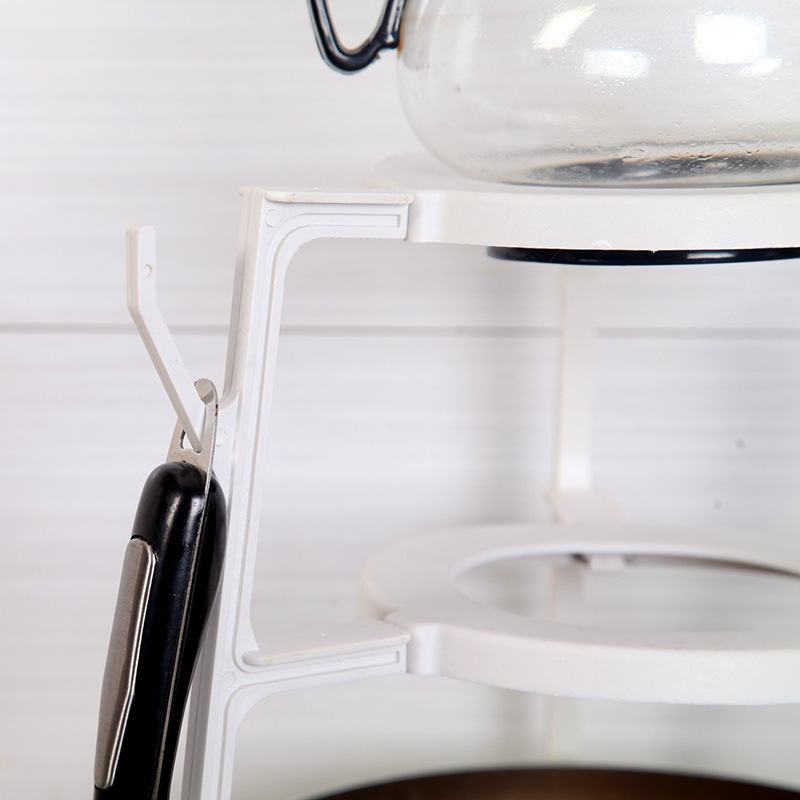 新しいキッチン多層ポットラック家庭用多機能収納ラックパンチフリー4層ポット収納ラック|undefined