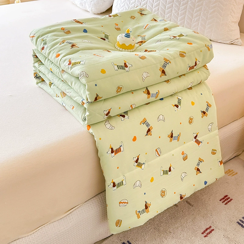 Приятное для кожи одеяло с кондиционером, летнее одеяло из мытого хлопка, летнее тонкое моющееся одеяло для одного общежития, детское одеяло в подарок