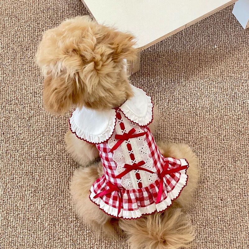 Dog and Cat Spring, Summer and Autumn Thin Plaid Skirt Dress Small Size Dogs Dog Clothes Bichon Retro Shirt Dress Dog and Cat Spring, Summer and Autumn Thin Plaid Skirt Dress Small Size Dogs Dog Clothes Bichon Retro Shirt Dress