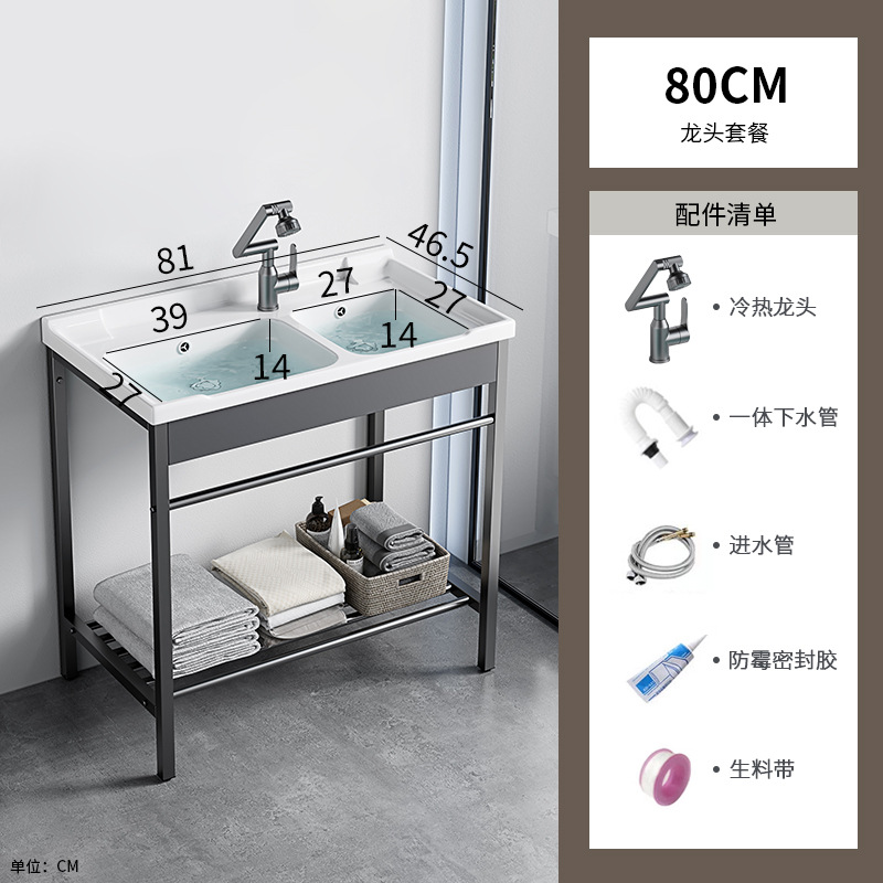 acero inoxidable doble lavabo cerámica un todo soporte lavabo profundizar lavabo lavabo lavabo lavabo