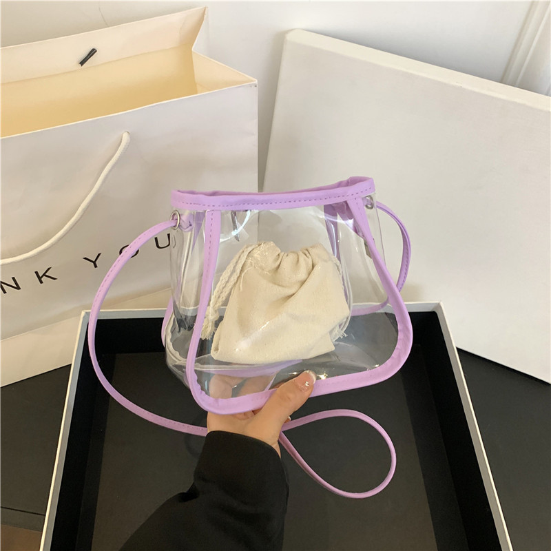 Macaron Candy Color Transparent Small Bag Simple 2024 Summer..