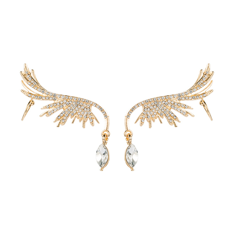 Diamond Craft Fashion Wings Diamond Alloy Artificial Gemstones Earrings