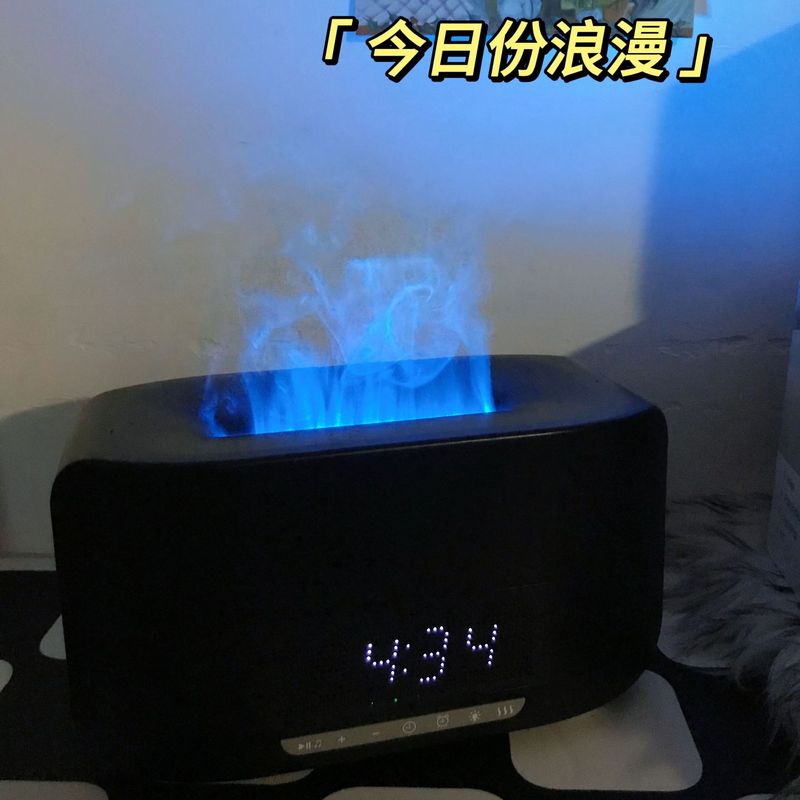 北欧シンプル香薫目覚まし時計bluetoothスピーカー加湿器九彩炎家庭用寝室雰囲気ランププレゼント|undefined
