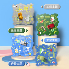 小火车工程车拼图轨道车电动儿童益智拼装滑行小汽车玩具礼物批发