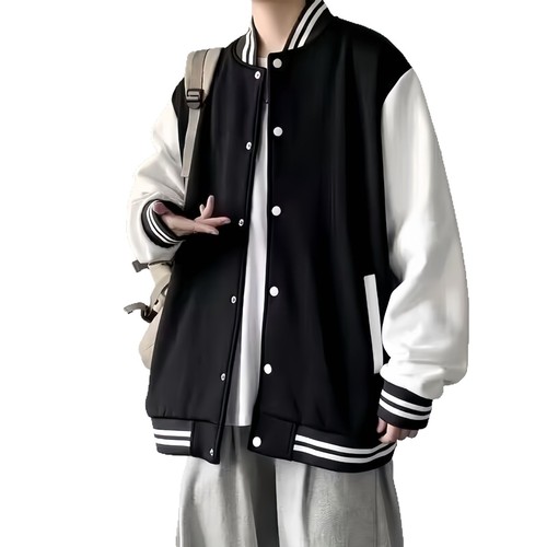 Men's Spring and Autumn Season 2025 New Casual Versatile Striped Contrast Color Stylish Jacket