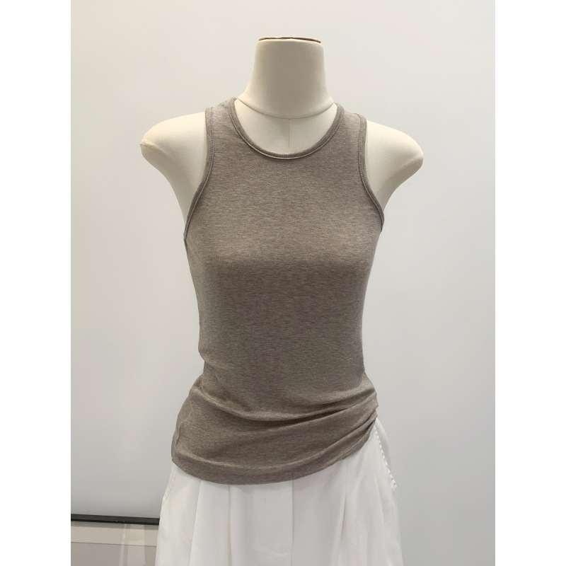 Petite Women's Lyocell Tencel Halter Neck Wool Sleeveless Camisole, Summer 2026 New Style, High-End Feel Top Petite Women's Lyocell Tencel Halter Neck Wool Sleeveless Camisole, Summer 2026 New Style, High-End Feel Top
