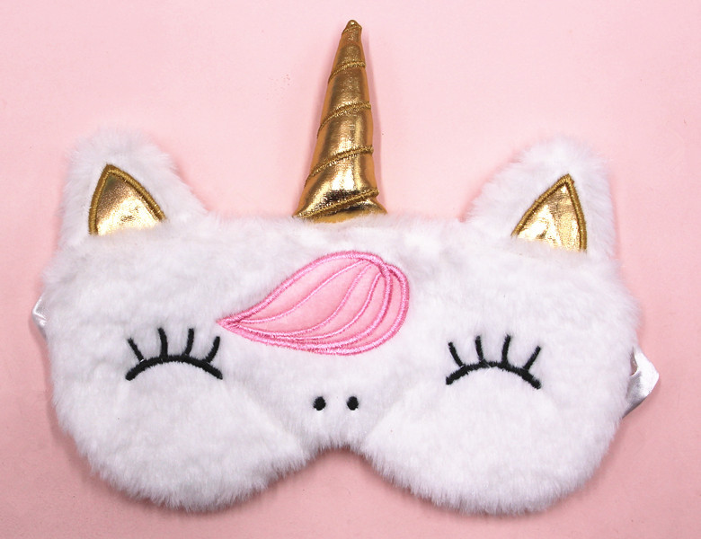 Unicorn Gradient Colorful Plush Shading Cartoon Eye Mask display picture 2