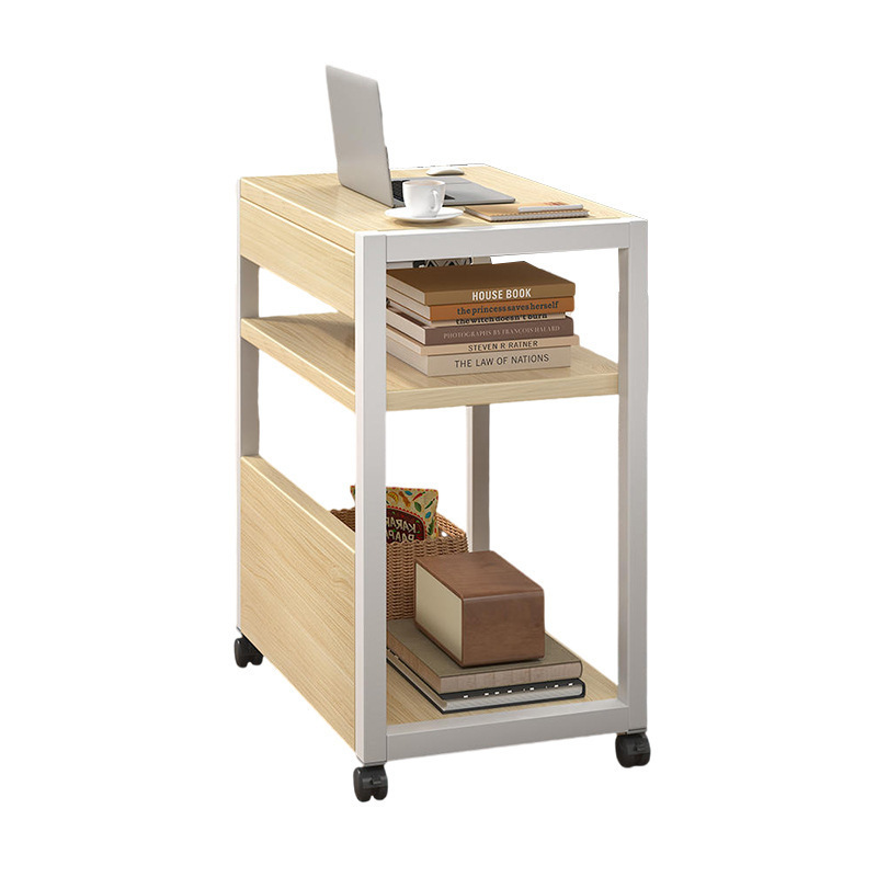 Estante junto al escritorio de la computadora Estante de almacenamiento de carro de hierro forjado multicapa de piso a techo Gabinete de almacenamiento de archivos de oficina extraíble