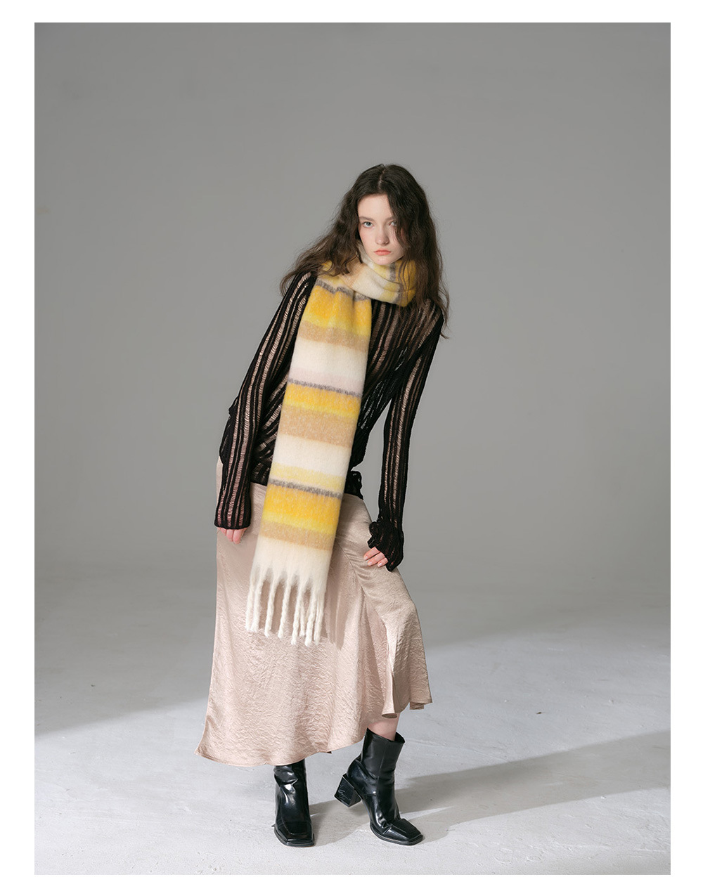 Imitation Cashmere Fringe Scarf For Women Soft Winter Shawl Bib_voghion.com