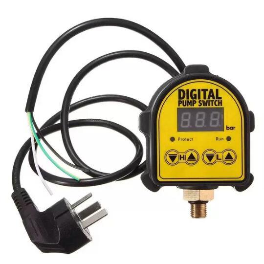 Water pump automatic switch water shortage protection digital display electronic pressure controller intelligent water pressure controller with European gauge plug Water pump automatic switch water shortage protection digital display electronic pressure controller intelligent water pressure controller with European gauge plug