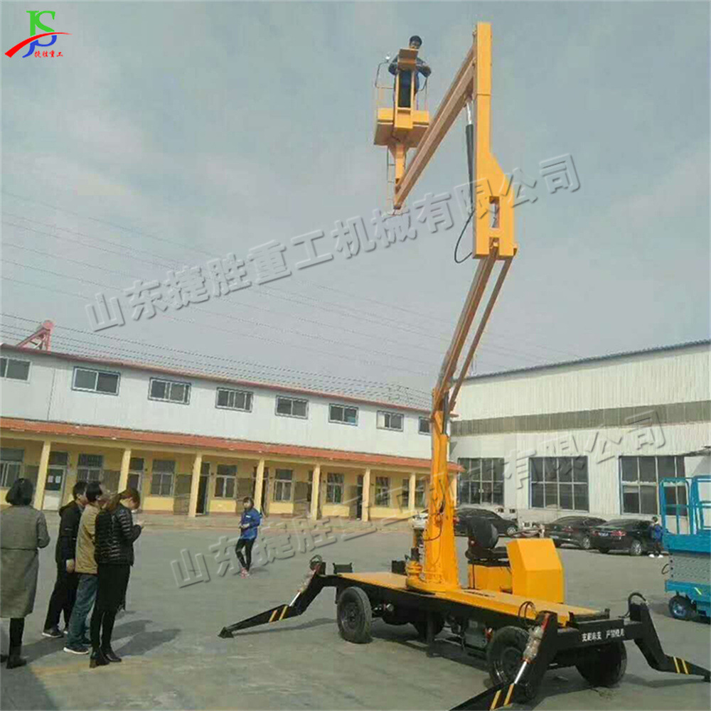 Plataforma de elevación diesel autopropulsada para vehículo de trabajo aéreo tipo brazo curvo completamente hidráulico dispositivo de elevación de tirón manual