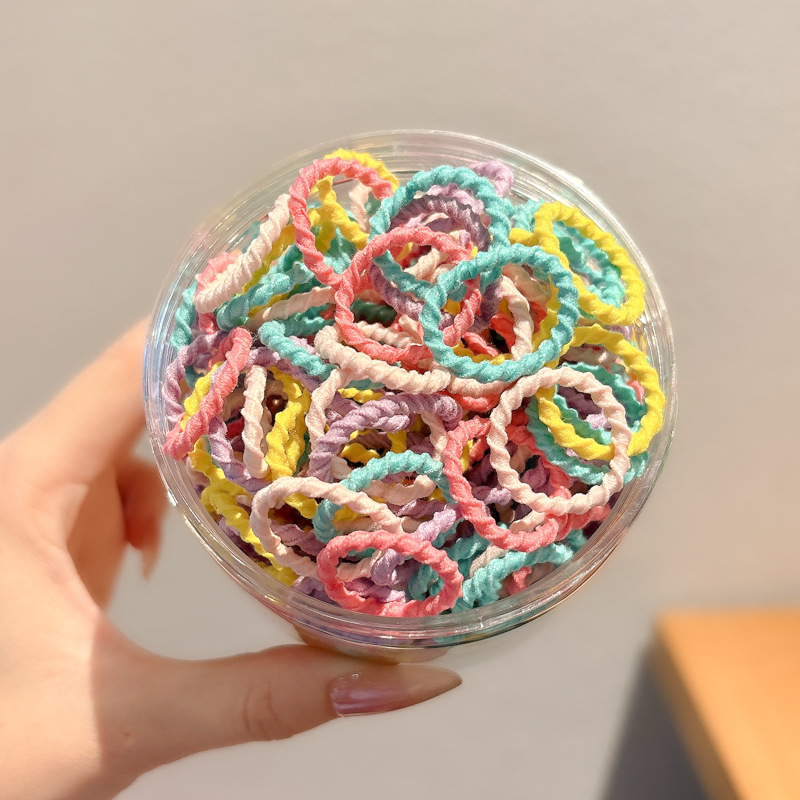 Lazo para el cabello del pulgar de color para niños, niña atada a la cuerda para la cabeza, banda de goma elástica alta, el bebé no daña el cabello, tocado de cuerda para el cabello