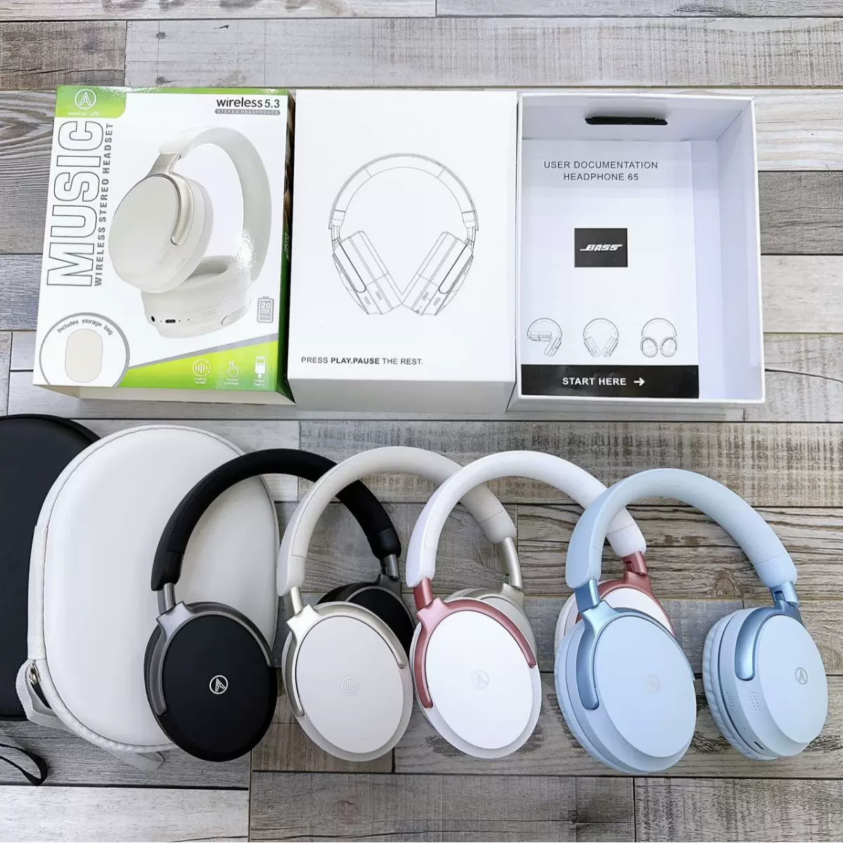 QCC65跨境专供爆款头戴无线蓝牙耳机立体声降噪高档带皮包耳机厂