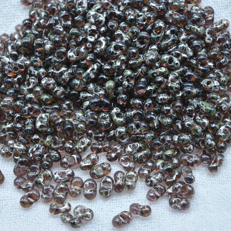 (2개) 2024 새로운 체코 유리 구슬 PRECIOSA 유리 땅콩 구슬 2*4MM 500G 포장 DIY 액세서리