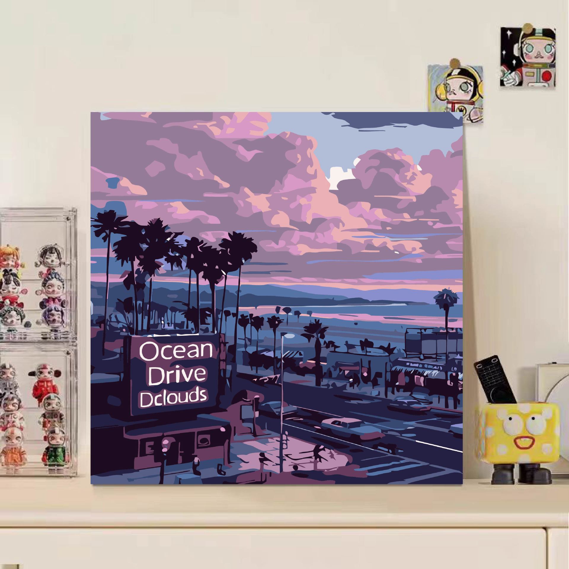 Niños didiy pintura digital acrílico relleno de pintura de dibujos animados pintura de pintura a mano 20 * 20