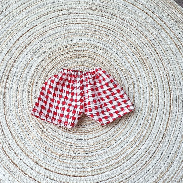 Red and white plaid pants