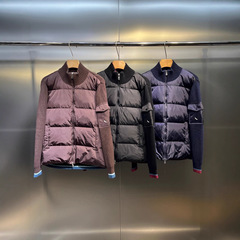 毒家正确版 M家25ss新款袖子口袋羊毛拼接轻薄针织羽绒服百搭外套