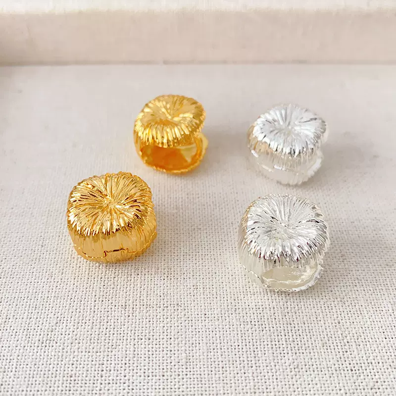 欧美新款复古双面方形烟火拉丝纹理耳扣铜镀真金个性小众轻奢耳环