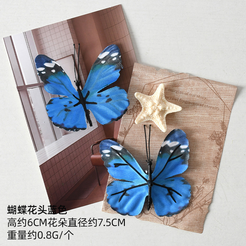 Simulación de flores azules DIY accesorios de cabeza de flores material de boda flor de flor flor flor de flor flor flor de pecho de flor de cabeza pared en el viento
