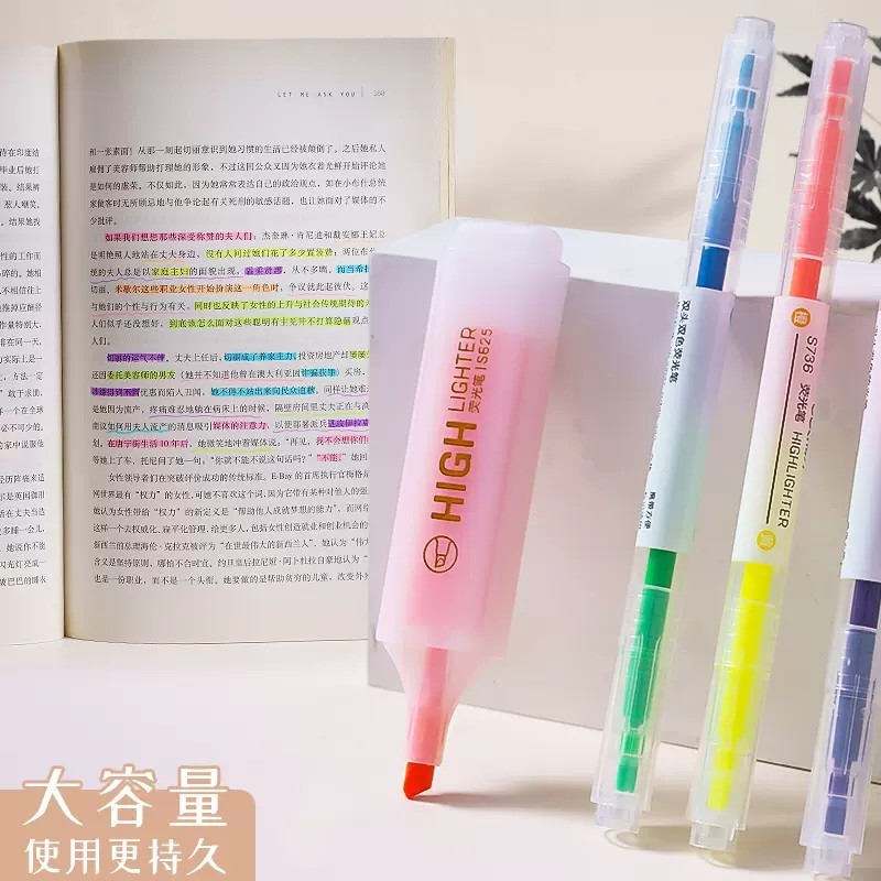得力S625蛍光ペン学生作業試験重標点記筆記号落書き絵画事務用マーカーペン|undefined