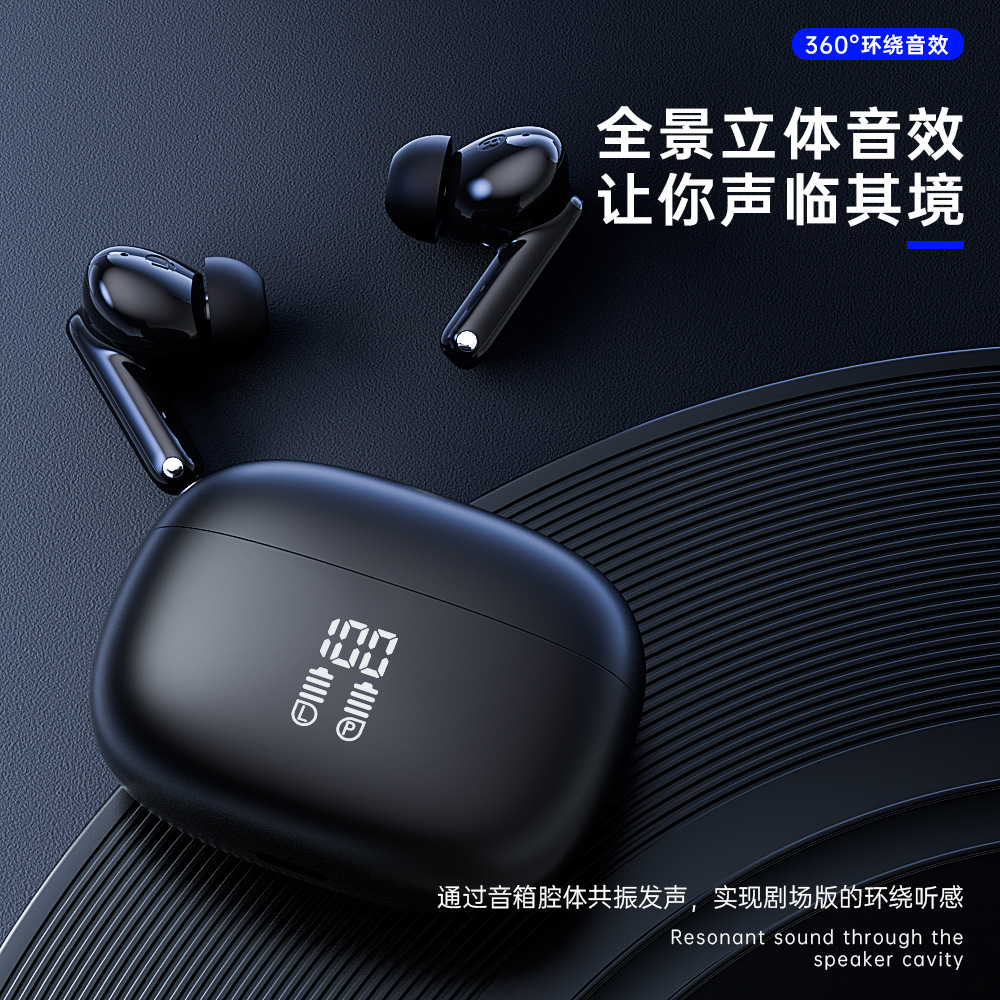 Auriculares Bluetooth Y90 de Triple Marca con Doble Alimentación y Reducción de Ruido 5.4, Modelo Privado Inalámbrico con Pantalla Digital Interna, para Juegos, Transfronterizos, Amazon
