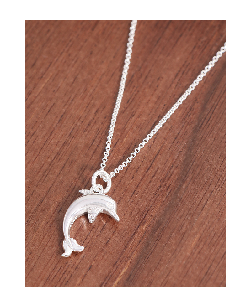 925 Sterling Silver Material 925 Sterling Silver Plating Fish Pendant Necklace