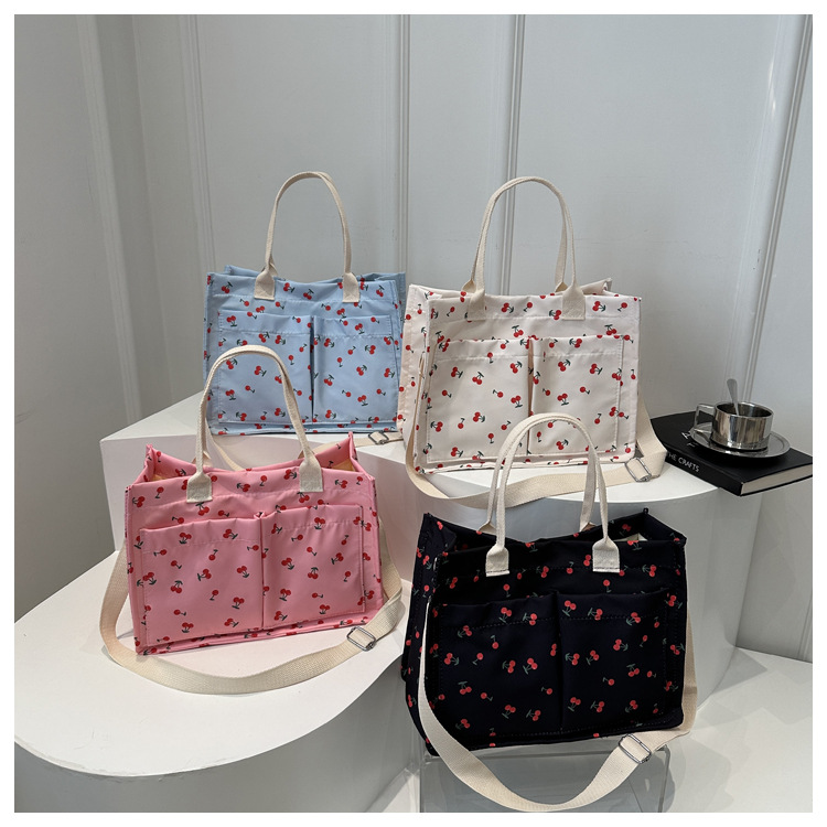 Large-capacity canvas student class 2024 Autumn new Korean-style trendy and personalized printed tote handbag for women undefined